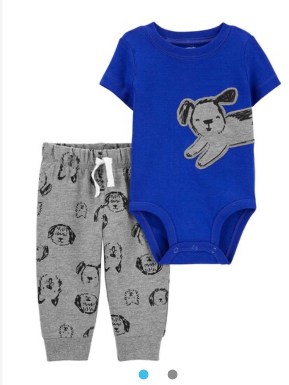 Carter's Royal Blue and Gray Puppy Two-Piece Baby Set